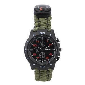 STRADA Watch with Green Nylon Strap and Stainless Steel Back